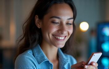 Person enjoying fast internet via smartphone